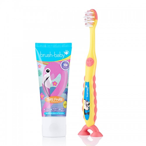 Brush-Baby Children's Tutti Frutti Toothpaste with Xylitol (3-6 Years) + New FlossBrush 3-6 years Brush-Baby Children's Tutti Frutti Toothpaste with Xylitol (3-6 Years) + New FlossBrush 3-6 years